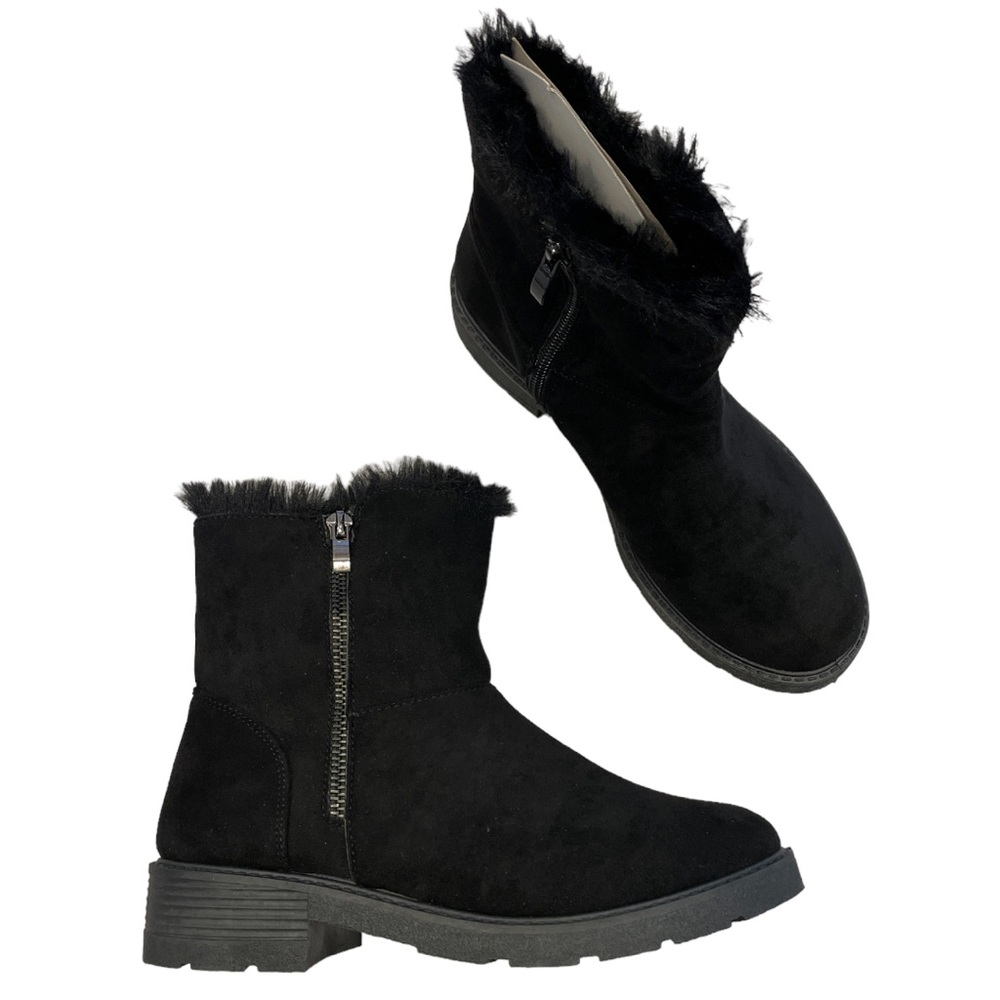 OLIVIA MILLER Rosemary Faux Fur Boot in Black - Size 7 - Picture 1 of 5